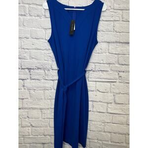 Talbots Royal Blue Career Dress Tie Belt, Knee Length V-Neck Size 12 NEW w/Tags